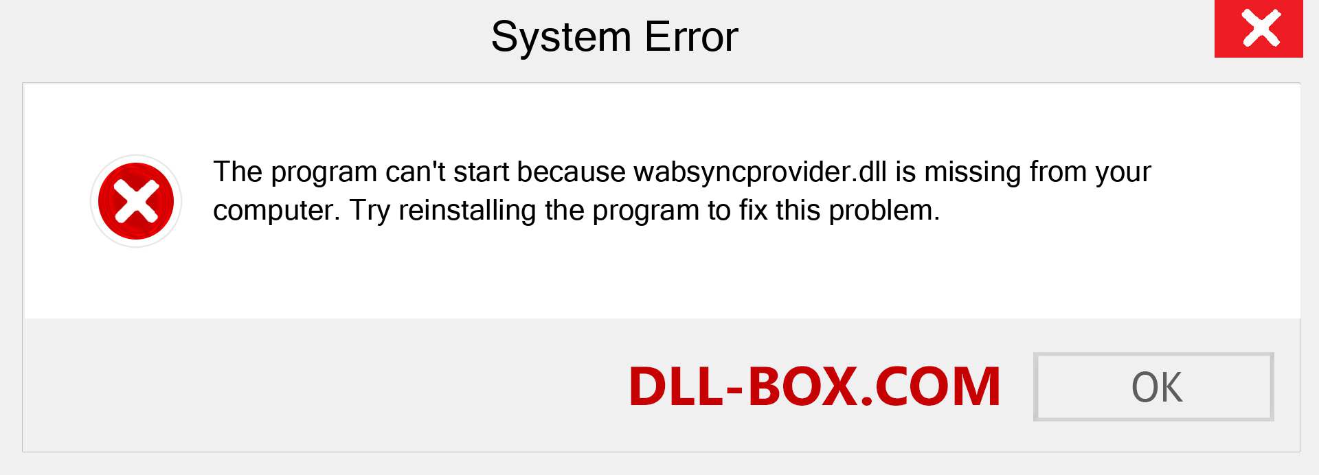  wabsyncprovider.dll file is missing?. Download for Windows 7, 8, 10 - Fix  wabsyncprovider dll Missing Error on Windows, photos, images